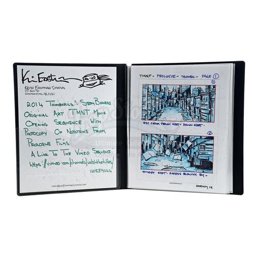 Lot # 1280: TEENAGE MUTANT NINJA TURTLES (2014) - Hand-Drawn Kevin Eastman Preliminary Storyboard Book
