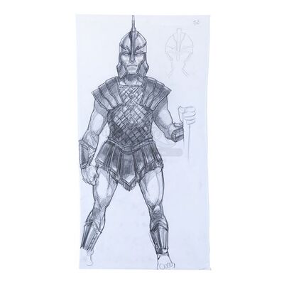 Lot # 1317: TROY (2004) - Hand-Drawn Mariano Diaz Myrmidon Costume Sketch