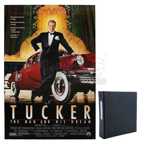 Lot # 1323: TUCKER: THE MAN AND HIS DREAM (1988) - George Lucas-Signed One-Sheet and Storyboard Binder