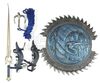 Lot # 8: Blue Crane Corps Shield with Sword, Boot Daggers, and Grappling Hook