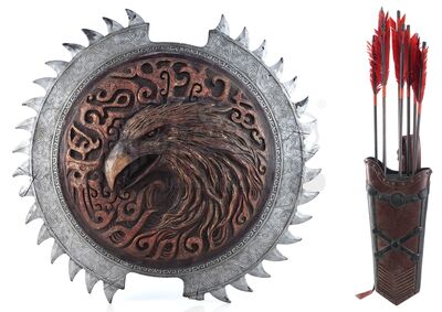 Lot # 69: Red Eagle Corps Shield with Quiver and Arrows