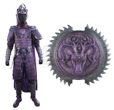 Lot # 309: Purple Deer Corps Lieutenant Armor with Shield and Sword