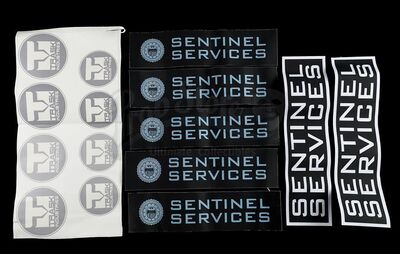 Lot # 18: The Gifted - Collection of Sentinel Services and Trask Industries Stickers