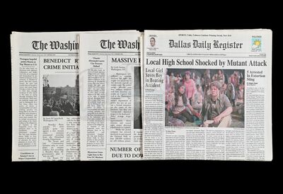 Lot # 44: The Gifted - Three Mutant Newspapers