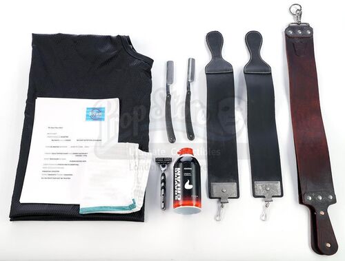 Lot # 54: The Gifted - Benedict Ryan's Barber Shop Accessories with "The Ryan Hour" Bullet Points Script