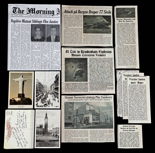 Lot # 105: The Gifted - Postcard and Newspapers