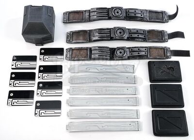 Lot # 121: The Gifted - Hero Ankle Bracelets With Box and Inhibitor Collars, Sentinel Services Card Locks and Readers
