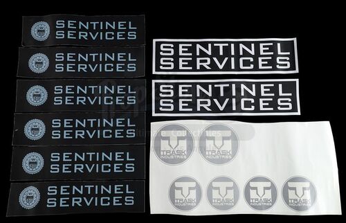 Lot # 129: The Gifted - Collection of Sentinel Services and Trask Industries Stickers