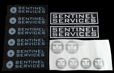 Lot # 129: The Gifted - Collection of Sentinel Services and Trask Industries Stickers