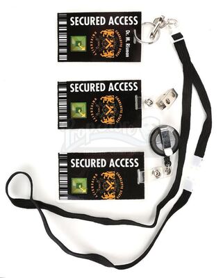 Lot # 167: The Gifted - Dr. Madeline Garber's X-Gene Lab Badge with Two Extra Badges