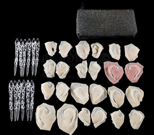 Lot # 213: The Gifted - Blink's Portal Daggers, Ear Appliances, and Makeup Accessories