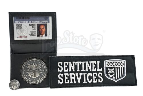 Lot # 221: The Gifted - Jace Turner's Sentinel Services Badge, ID, Lapel Pin and Patch