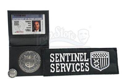 Lot # 221: The Gifted - Jace Turner's Sentinel Services Badge, ID, Lapel Pin and Patch