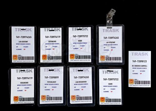 Lot # 231: The Gifted - Collection of Trask Industries IDs