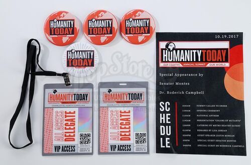 Lot # 245: The Gifted - "Humanity Today" Flyer with VIP Passes and Pins