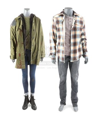 Lot # 251: The Gifted - Thunderbird and Blink's Bloodied, Bullet-Riddled Morlock Fight Costumes