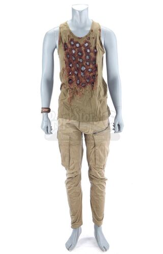 Lot # 279: The Gifted - Thunderbird's Bloodied, Bullet-Riddled Interrogation Costume