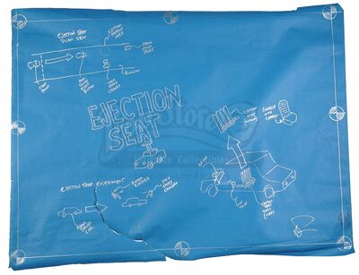 Lot # 36: Episode "Mega Movie Myths" (2006, SP9): Episode Blueprint Signed by Adam Savage - Ejection Seat