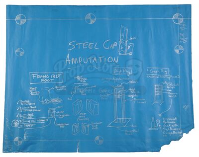 Lot # 51: Episode "Steel Toe-Cap Amputation" (2005, E42): Episode Blueprint Signed by Adam Savage - Steel Cap Amputation