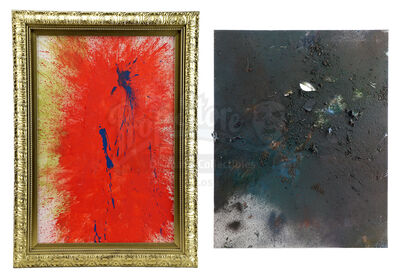 Lot # 54: Episode "Painting with Explosives/Bifurcated Boat" (2013, E205): Two Paintings with Explosives Paintings