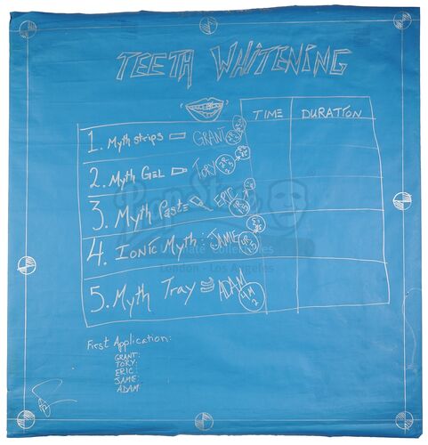 Lot # 62: Episode "Steam Cannon" (2006, E55): Episode Blueprint Signed by Adam Savage - Teeth Whitening
