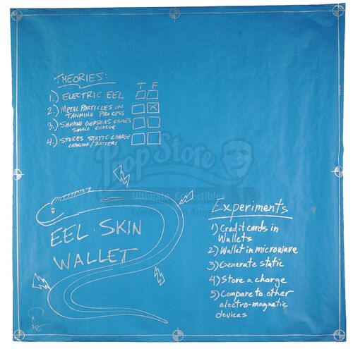 Lot # 78: Episode "Barrel of Bricks" (2003, E3): Episode Blueprint Signed by Adam Savage - Eel Skin Wallet