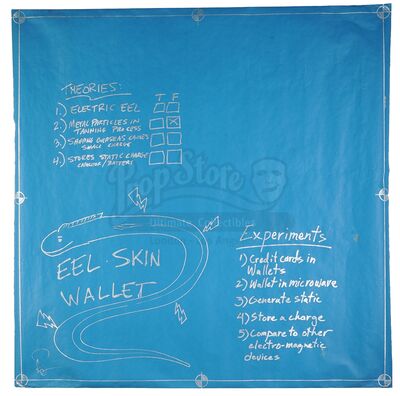 Lot # 78: Episode "Barrel of Bricks" (2003, E3): Episode Blueprint Signed by Adam Savage - Eel Skin Wallet
