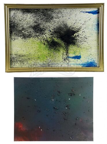 Lot # 84: Episode "Painting with Explosives/Bifurcated Boat" (2013, E205): Two Paintings with Explosives Paintings