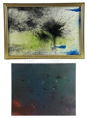 Lot # 84: Episode "Painting with Explosives/Bifurcated Boat" (2013, E205): Two Paintings with Explosives Paintings