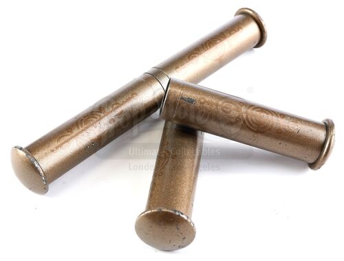 Lot # 147: 'Lethe' (106) - Pair of Empty Vulcan Science Academy Diploma Tubes