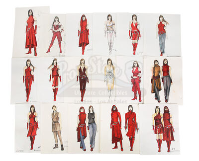 Lot #551 - ELEKTRA (2005) - Hand-illustrated Lisa Tomczeszyn "Elektra" Costume Design Artwork