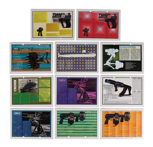 Lot #578 - THE FIFTH ELEMENT (1997) - Zorg's (Gary Oldman) Weapons Data Rolodex Cards