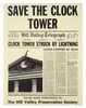 Lot #25 - BACK TO THE FUTURE (1985) - Pair of Yellow and White "Save The Clock Tower" Flyers - 2