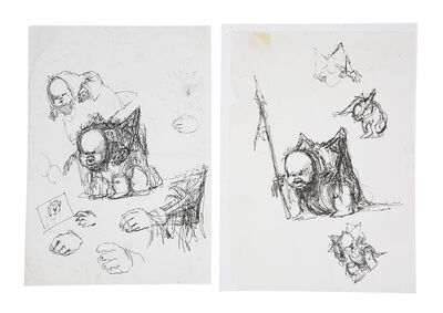 Lot #56 - BRAZIL (1985) - Pair of Hand-drawn Terry Gilliam Dream Creature Sketches