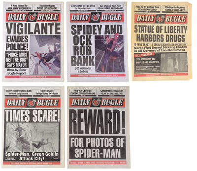 Lot #297 - SPIDER-MAN (2002)/ SPIDER-MAN 2 (2004) - Collection of Daily Bugle Newspapers
