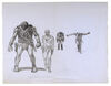 Lot #324 - STAR WARS: A NEW HOPE (1977) - Hand-drawn Ralph McQuarrie Han Solo and Chewbacca Concept Sketches