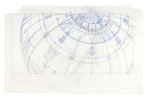 Lot #326 - STAR WARS: A NEW HOPE (1977) - Hand-drawn Ralph McQuarrie "Battle for Death Star" Concept Art Prelim