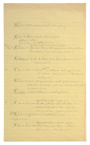 Lot #335 - STAR WARS: THE EMPIRE STRIKES BACK (1980) - Handwritten George Lucas Scene Outline