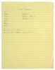 Lot #337 - STAR WARS: THE EMPIRE STRIKES BACK (1980) - Handwritten George Lucas Character and Planet Name Ideas