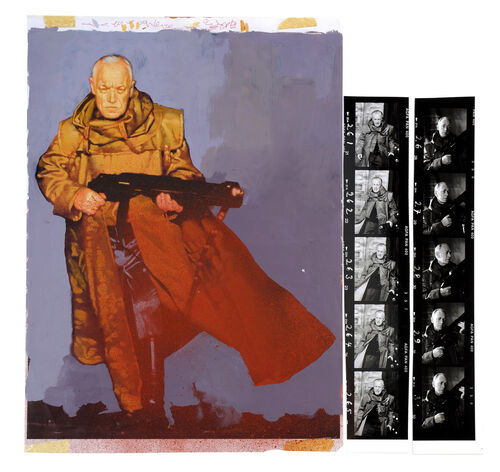 Lot #712 - JUDGE DREDD (1995) - Charles Lippincott Collection: Hand-painted Dermot Power "Fargo" Illustration with Contact Sheets