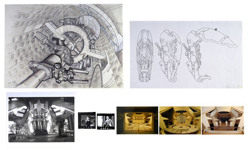 Lot #717 - JUDGE DREDD (1995) - Charles Lippincott Collection: Hand-drawn Julian Caldow Janus Lab Sketch, Printed Drawing, and Photographs
