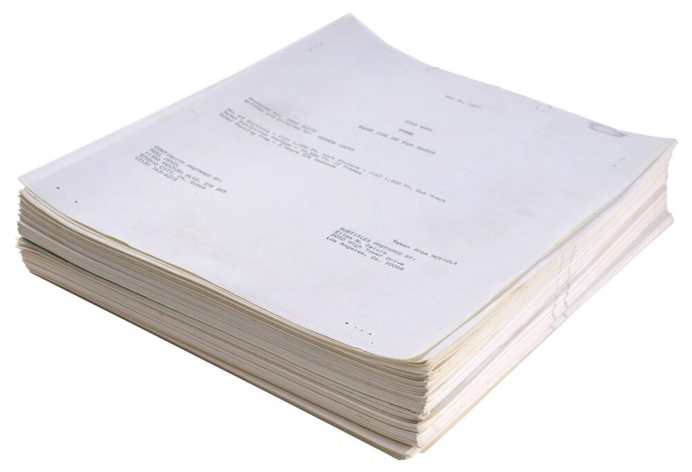 Lot #926 - STAR WARS: A NEW HOPE (1977) - 70mm Continuity Script