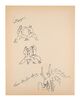 Lot #58 - BRUCE LEE - Bruce Lee's Hand-drawn Fighting Warriors Illustration