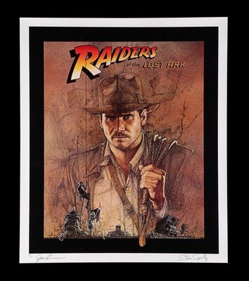 Lot #184 - RAIDERS OF THE LOST ARK (1981) - George Lucas and Steven Spielberg-autographed Limited-edition Poster