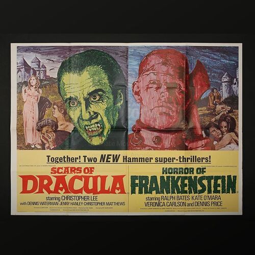 THE SCARS OF DRACULA (1970) / THE HORROR OF FRANKENSTEIN (1970) - UK Quad Poster (1970)