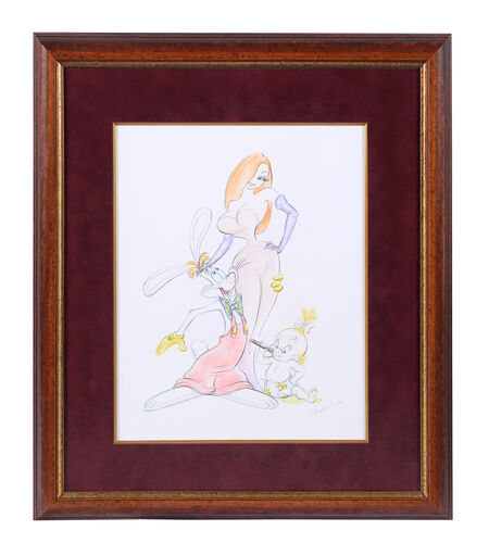 Lot #398 - WHO FRAMED ROGER RABBIT (1988) - Hand-drawn Richard Williams Roger Rabbit, Jessica Rabbit, and Baby Herman Concept Illustration