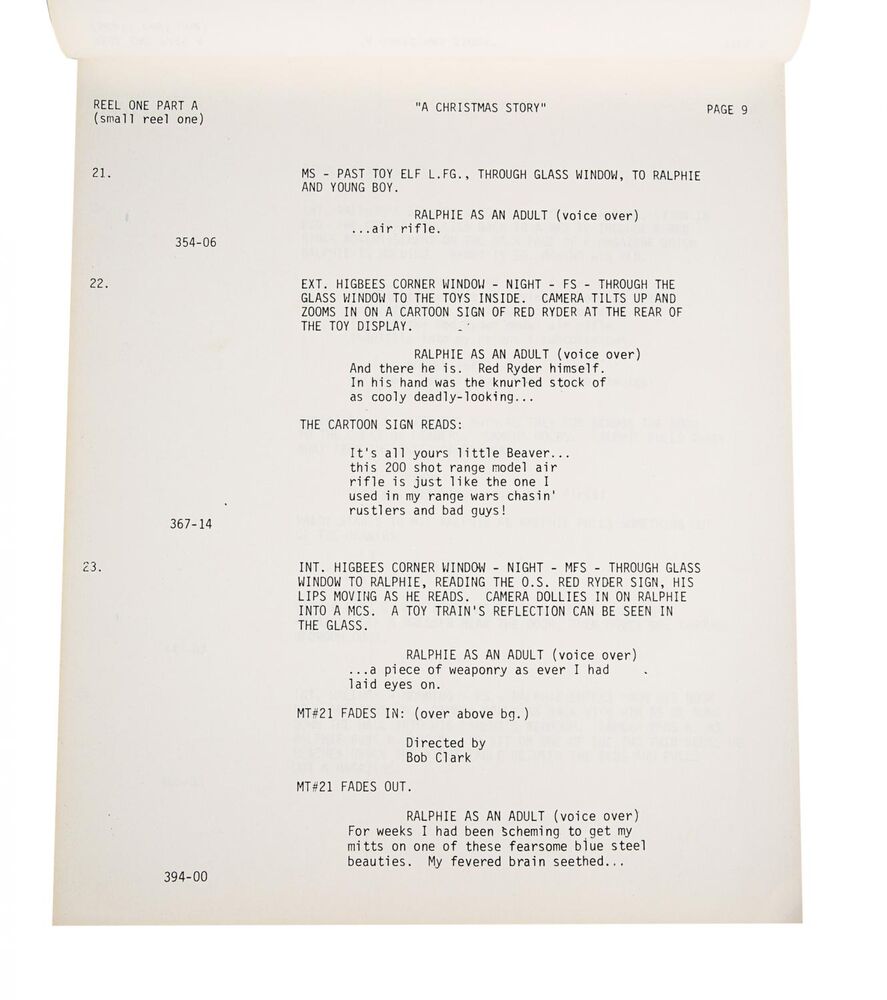 Lot #417 - A CHRISTMAS STORY (1983) - Combined Continuity Script