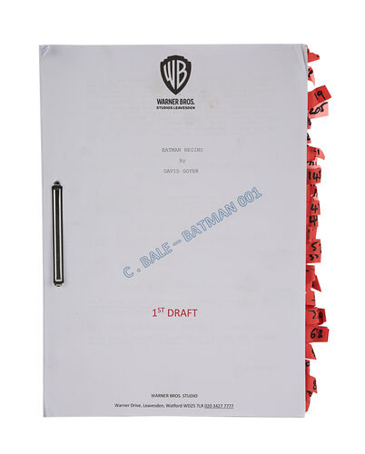 Lot #464 - BATMAN BEGINS (2005) - Christian Bale's Personal Table Read Script