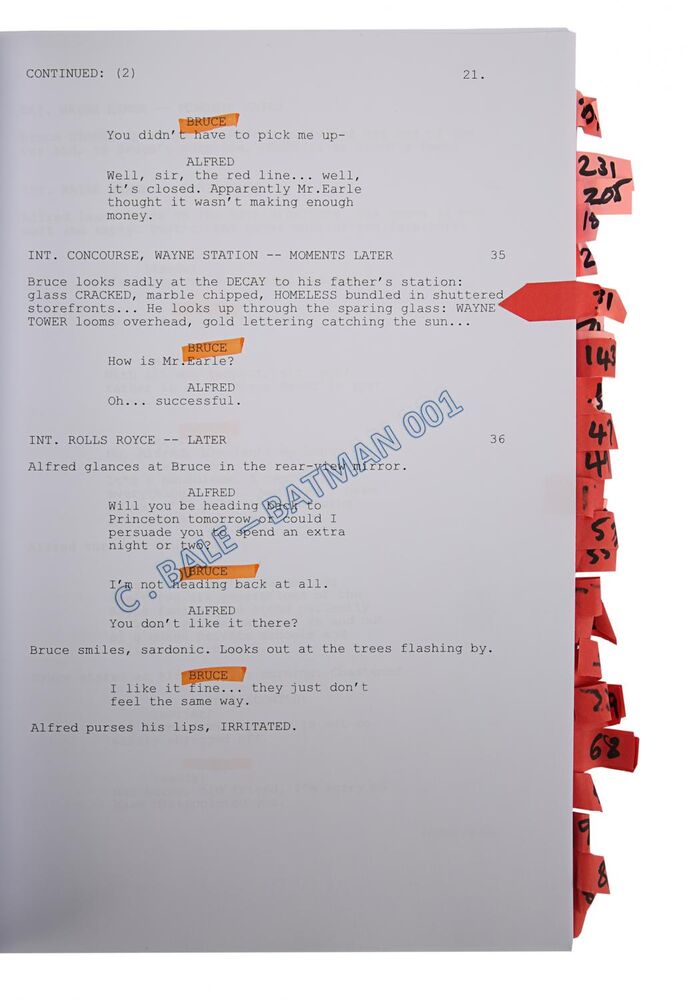 Lot #464 - BATMAN BEGINS (2005) - Christian Bale's Personal Table Read ...