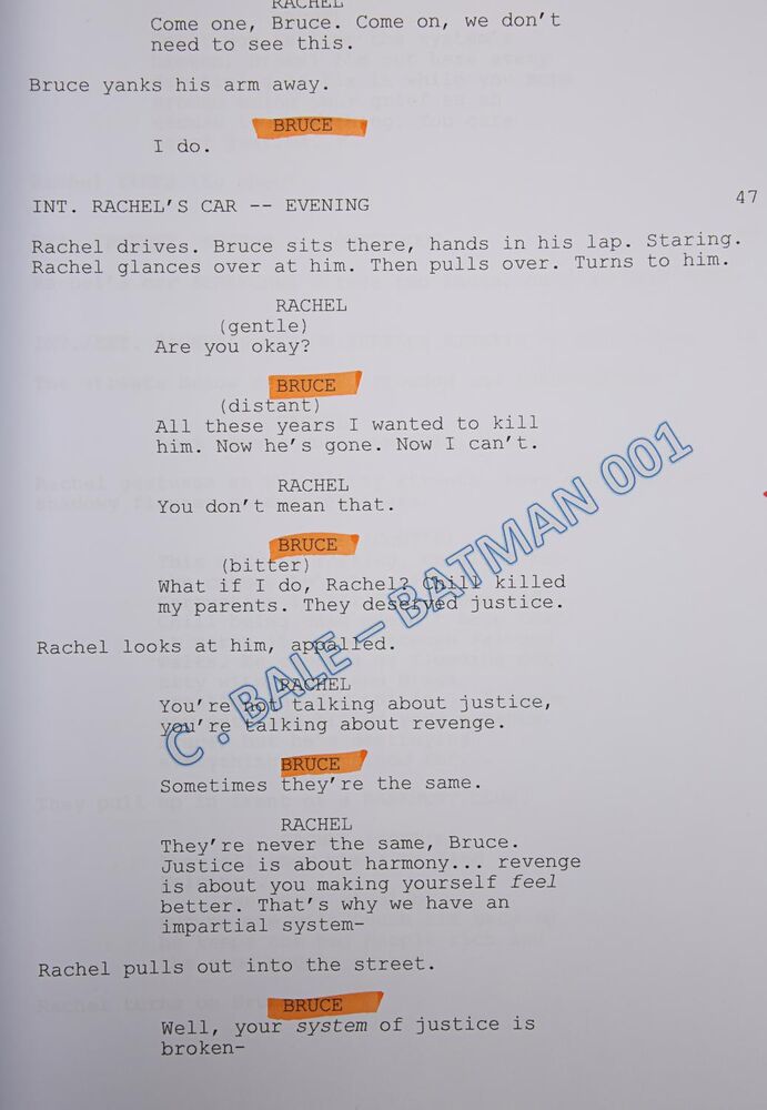 Lot #464 - BATMAN BEGINS (2005) - Christian Bale's Personal Table Read ...